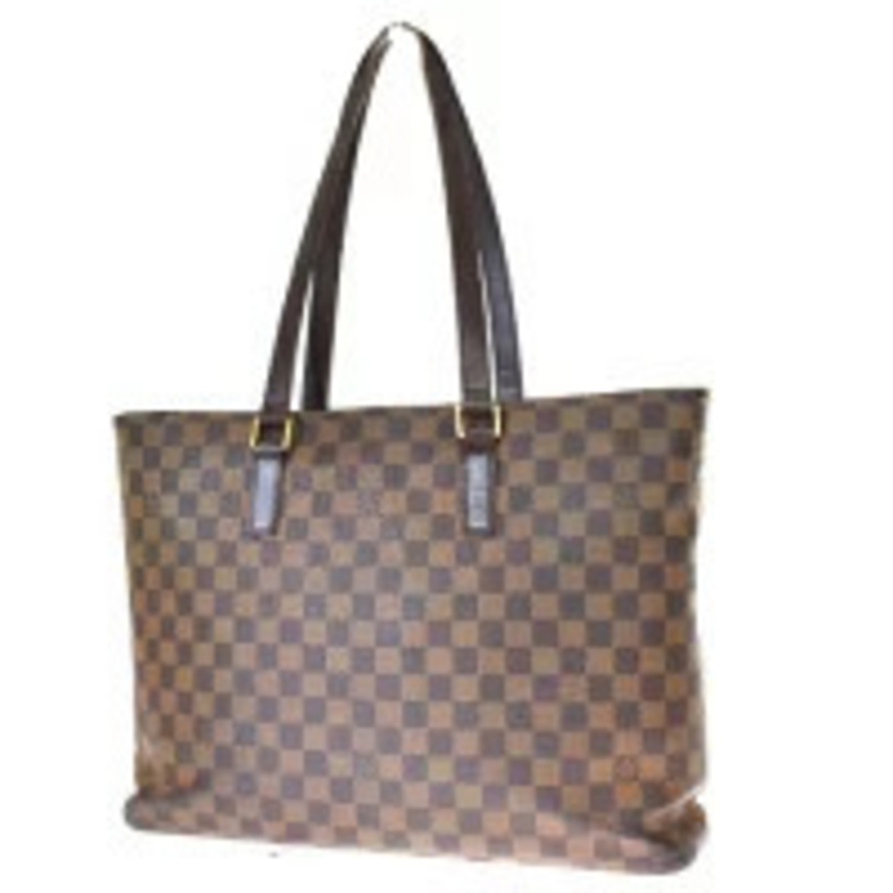 Louis Vuitton Luco Tote Bag Shoulder Damier Ebene Brown Leather
